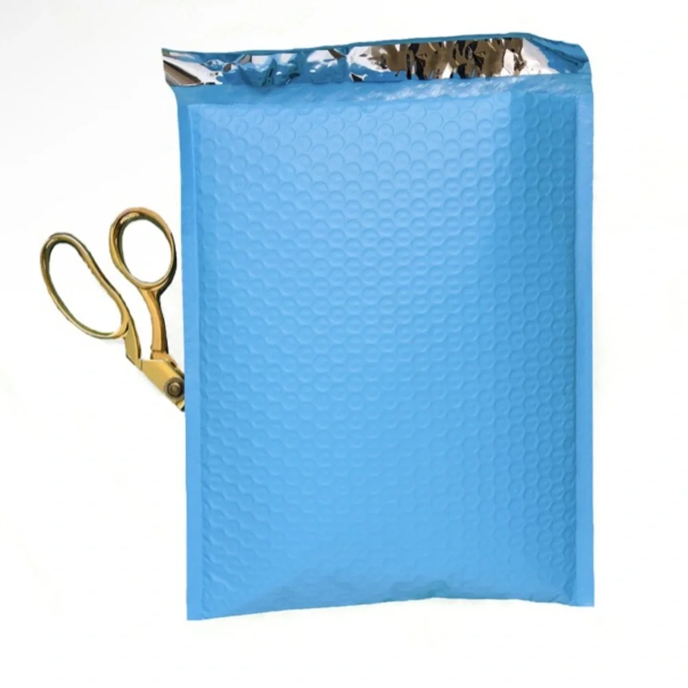 Blue Bubble Poly Mailers 6.5x10 Set of 20 Shipping Envelopes Spring Solid Pastel
